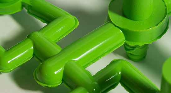 Green plastic part