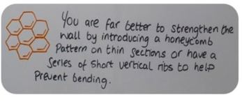injection moulding process and adding corners