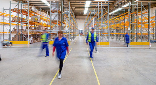 People working in warehouse